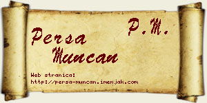 Persa Munćan vizit kartica